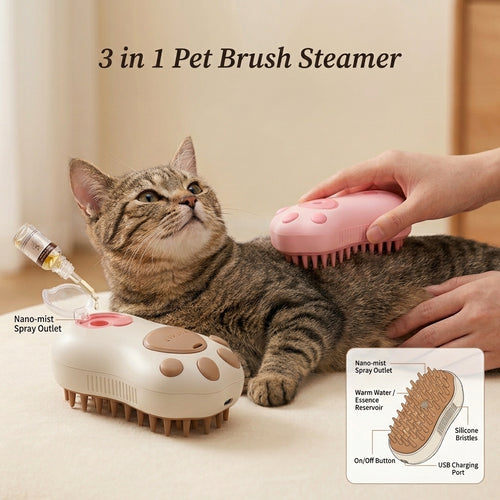 3 in 1 Pet Brush Steamer