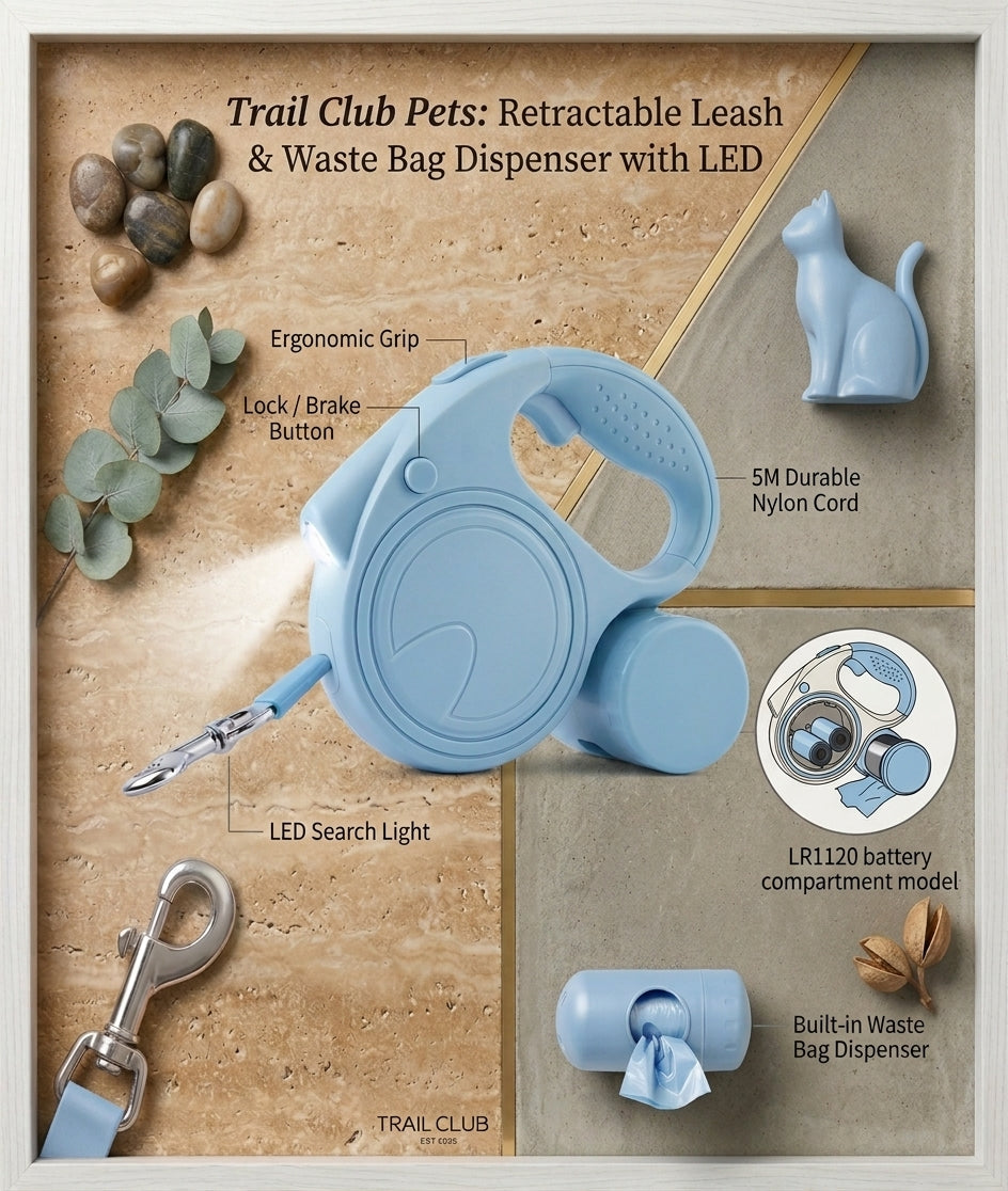 Retractable Pet Leash with Built in Flashlight