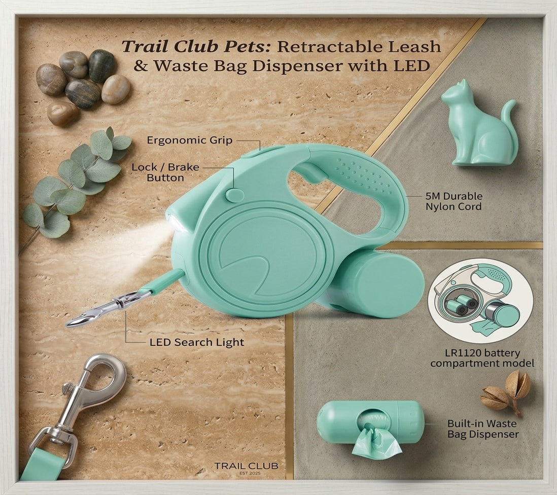 Retractable Pet Leash with Built in Flashlight